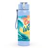 1PC Catch The Wave Ocean Surf Pattern 750ml Color Plastic Sports Water Bottle Leakproof Flip Straw Lid Suitable for Sports Office Home Use