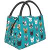 Портативная изолированная сумка для обеда, французские бульдоги, водонепроницаемая сумка-тоут Bento для офиса, школы, походов, пляжа, пикника, рыбалки