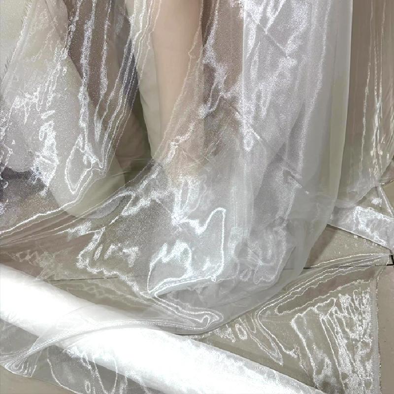 1 шт. Натуральное украшение для вечеринки, Сверкающий сценический фон, Струящаяся марлевая занавеска, Романтичное мягкое свадебное украшение