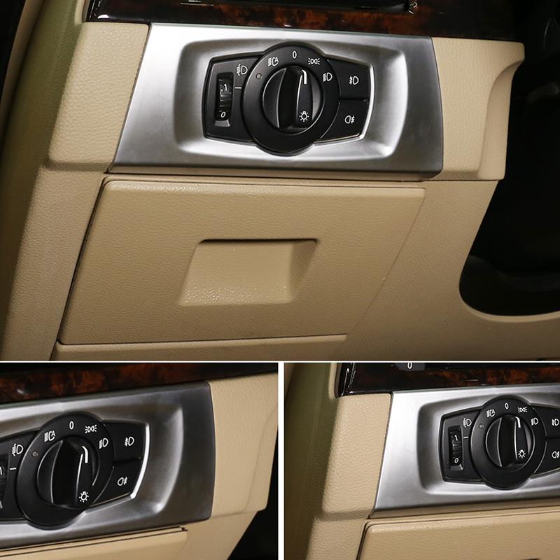 LHD автомобильный карбоновый ABS переключатель фар декоративная рамка крышка отделка внутренние наклейки аксессуары для BMW 3 серии E90