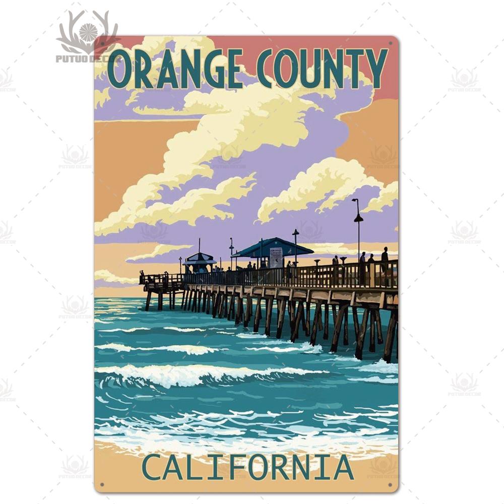 Decor Travel Tin Sign Plaque Metal Plate Vintage Wall Art Poster for Home Living Room Beach House Iron Painting