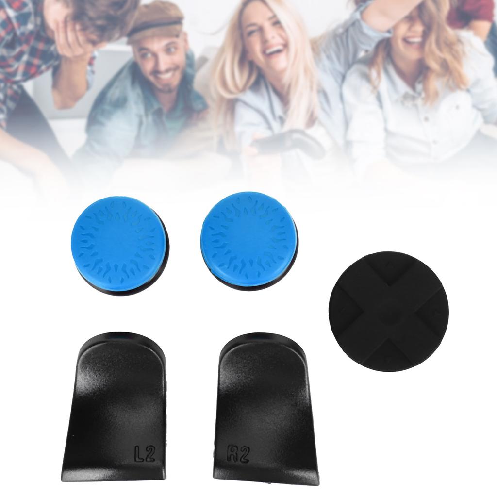 5in 1 Thumb Stick Grip Key Cap Joystick Cover L2 R2 Trigger Extender for PS5 Controller Bleu