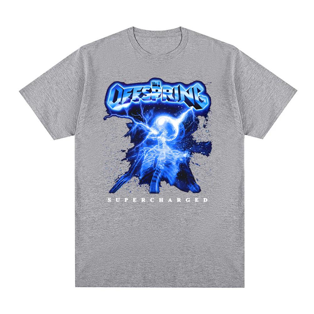 Supercharged Skeleton 2025 New TEE The Offspring Grunge BAND Tee-shirt Summer Hip Hop Short Tshirt 100%Cotton High Quality Tees