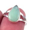 Кольцо из чистого серебра 925 пробы с натуральным хризопразом, размер 6, ручная работа N5S01