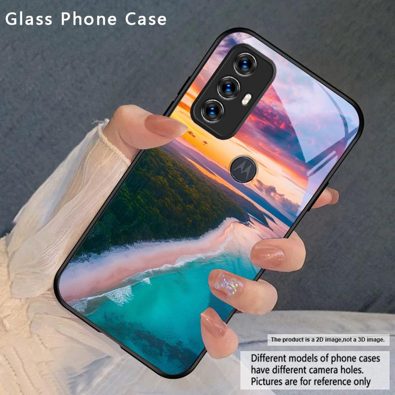 Морской шторм маленький парусник Для Motorola Moto Edge 20 Lite 30 Pro 40 Neo 50 Ultra G14 G22 G24 Power 34 G35 X30 Pro Стеклянный чехол для телефона
