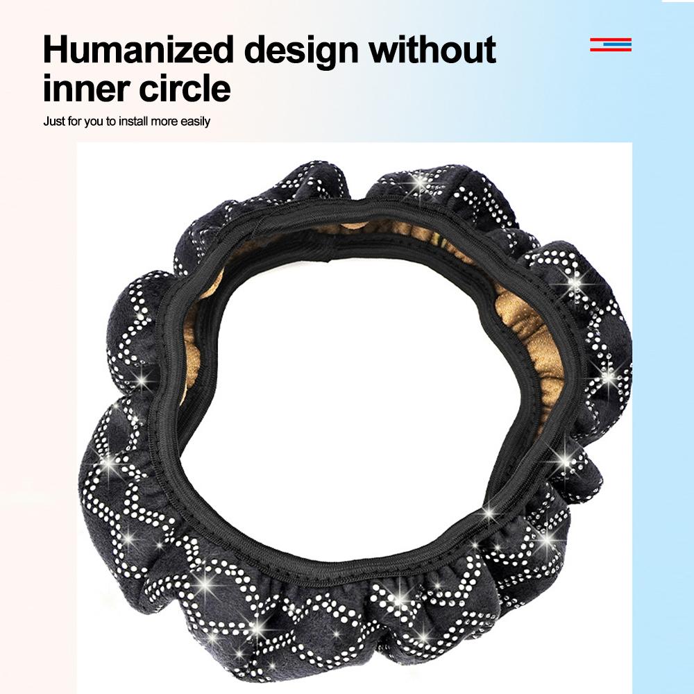 Чехол на руль автомобиля с кристаллами, эластичный, цветной, универсальный, с блестками, со стразами, защитой от алмазов, автомобильные аксессуары