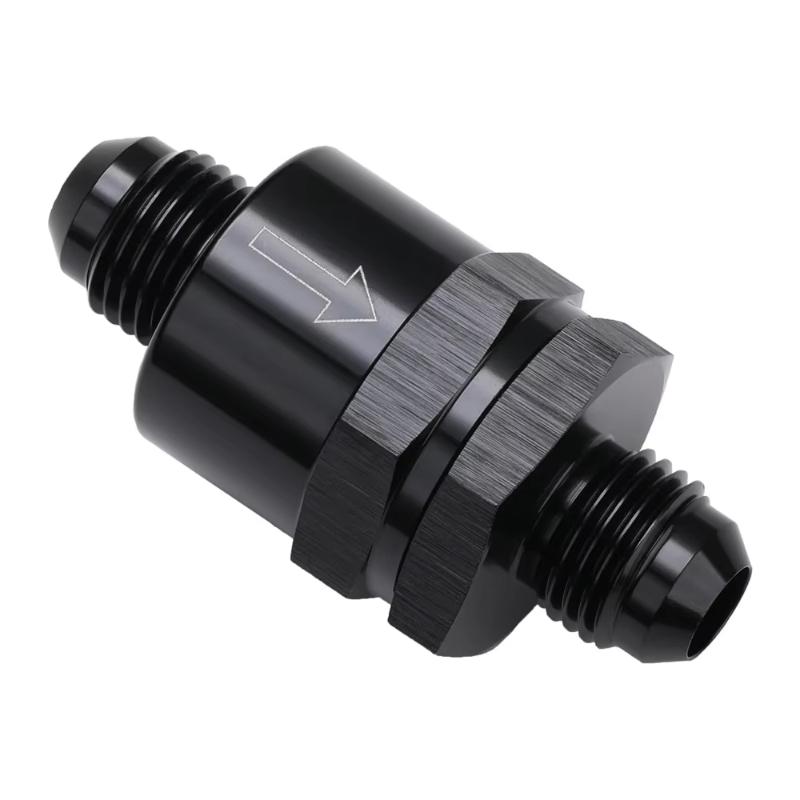 1PCS Aluminium Non Return One Way Check Valve Shuttle Type Check Valve Adapter Black for Car Engines Fuel/Hydraulic AN6 AN8 AN10