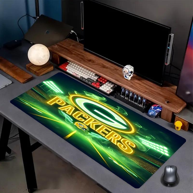 Green Bay Packers Print Mouse Pad, Anti‑Slip Desktop keyboard Mat, for PC Laptop Gaming Working Daily Use, Cool Festival Birthday Gift