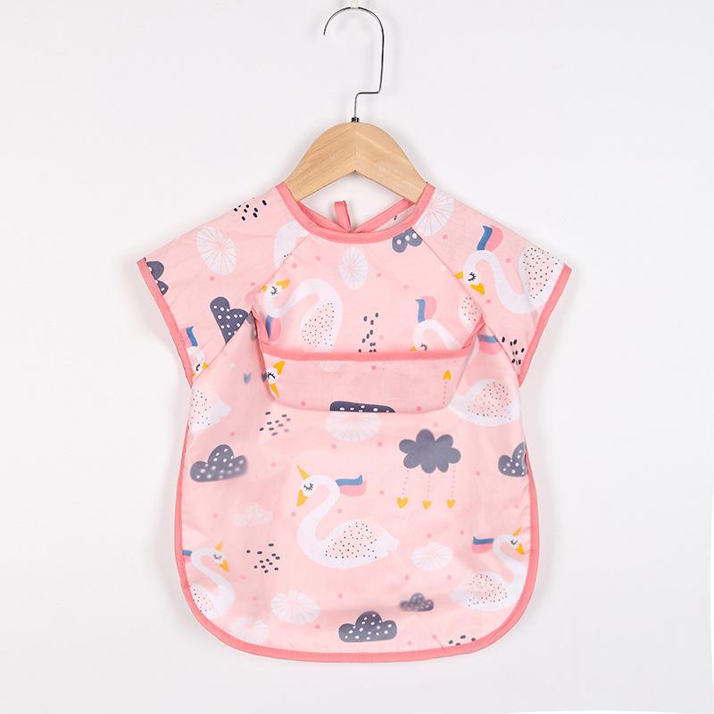 Baby Smock Bibs Waterproof Long Sleeve Eating Feeding Art Apron Newborn Toddler Burp Cloths Fit 0-3 Years