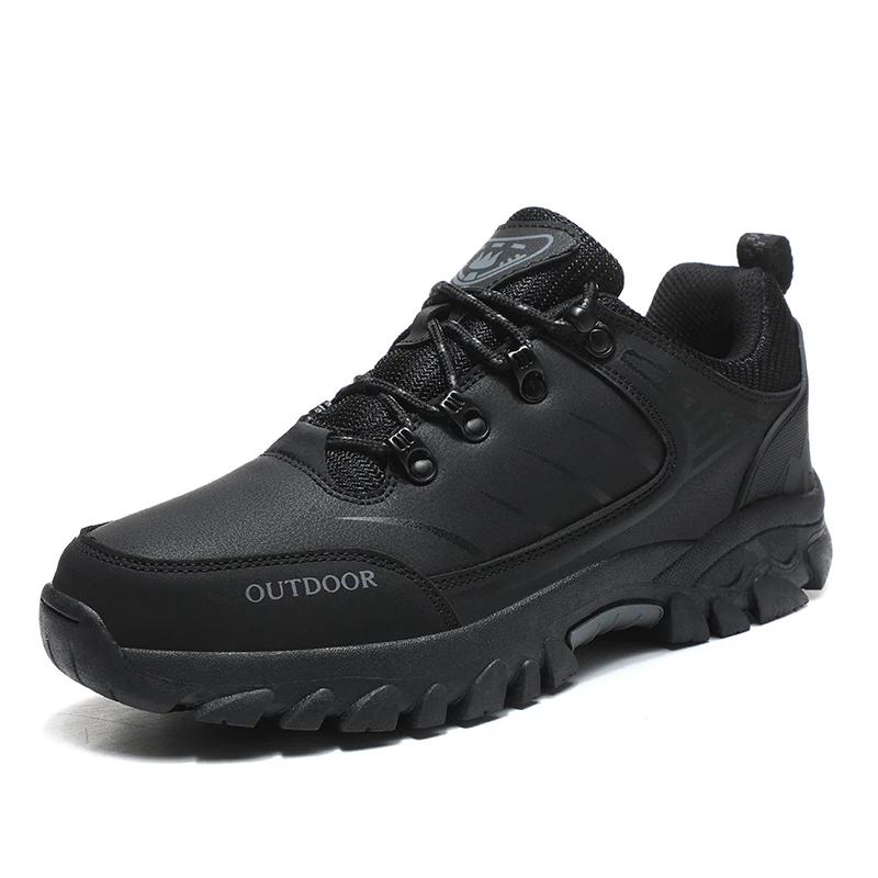 Outdoor Hiking Shoes Men Lace-up Anti-slip Wear-resistant Casual Sports Shoes Men Shock-absorbing Breathable Low-top Shoes Men