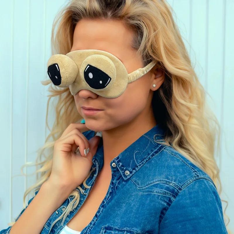 Персонажи мультфильмов и аниме, плюшевая удобная маска для глаз Alien, двойное использование холода и тепла, плюшевые тапочки унисекс, подарок