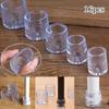 16Pcs 16/19/25/30mm Chair Leg Cap Rubber Feet-Protector Pads Non-slip Transparent Table Covers Furniture Leveling Feet Decor