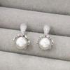Women's Wedding Pearl Twisted Stud Earrings
