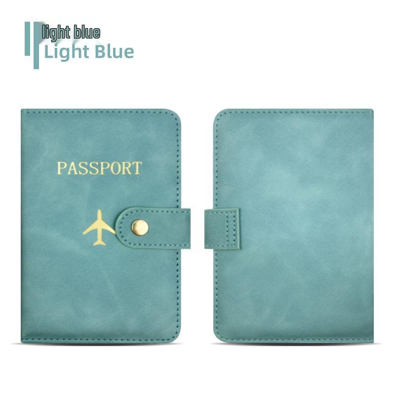 Leather Passport Protection Set with Edge-Bound PU Holder and Document Storage Bag