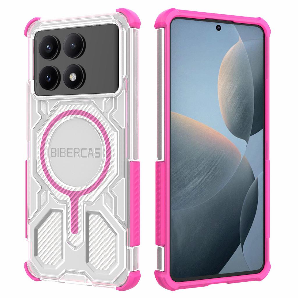 BIBERCAS J-16 Transparent Series For Xiaomi Redmi K70E 5G/Poco X6 Pro 5G Case Compatible with MagSafe TPU+PC Phone Cover