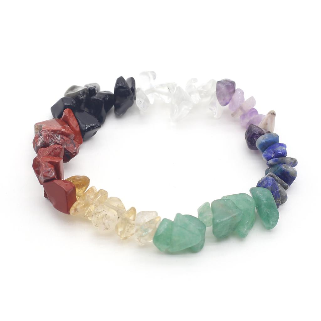 1 шт., браслет из натурального камня, нерегулярный кристалл, аметист, агат, флюорит, синяя бирюза, опал, браслеты для женщин и мужчин, ювелирные изделия 19 см