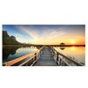 Мост заката, деревянный пейзаж с озером, постеры и принты, холст, картина, Куадрос, скандинавская настенная картина для гостиной
