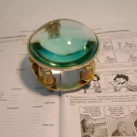 Настольная лупа-пресс-папье, увеличительное стекло Brass Nautical 4", коллекционный купол, увеличительное стекло для чтения газет, офисный предмет