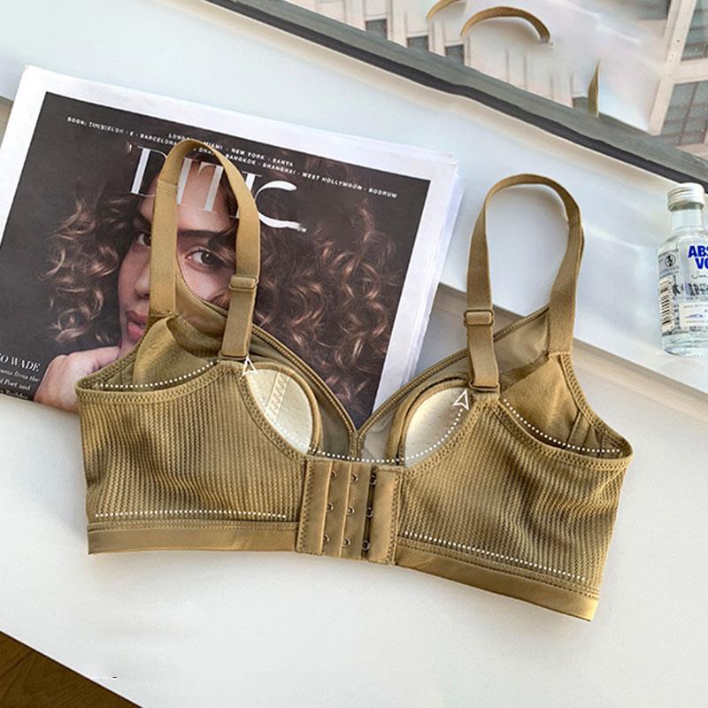 Сексуальный сетчатый бюстгальтер на косточках с чашечками в виде заячьих ушек, нижнее белье для женщин, тонкий дизайн против провисания, большая грудь и маленькое нижнее белье