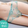 Women's Sexy Lace Thongs See Through Mesh Sheer Panties Floral Embroidered Low-Waist Underwear Ultra-Thin Ladies Briefs