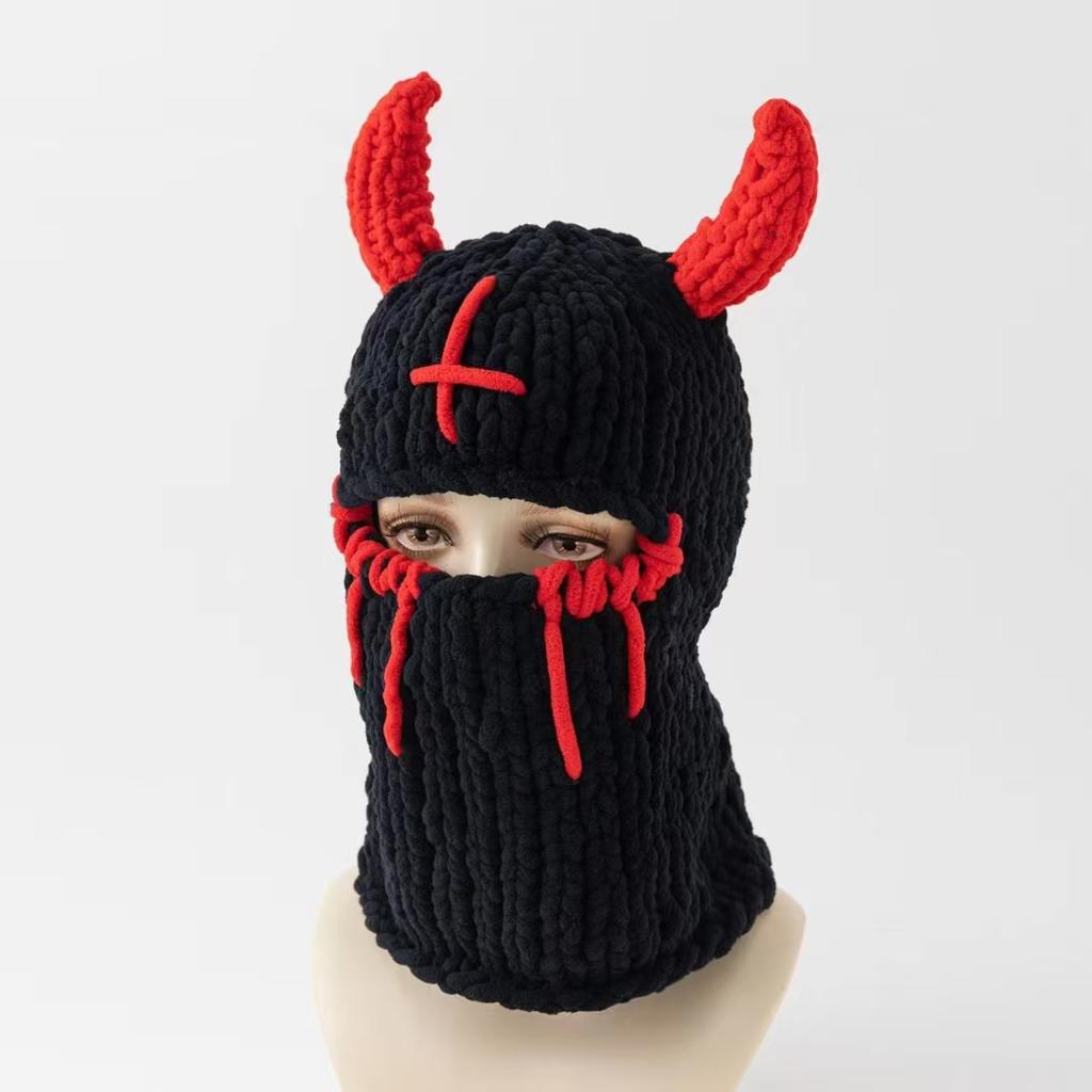 2020Fashion Womens Knit Full Face Ski Mask Crochet Balaclava Winter Warm Kawaii Cute Bunny Ears Knitted Balaclava Face Cover Mask
