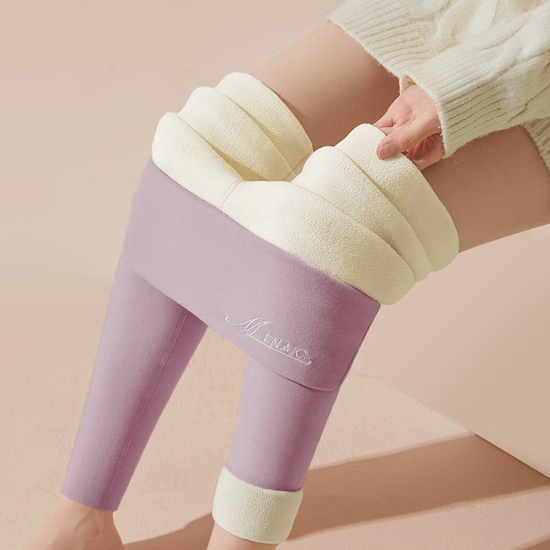 Winter Velvet Thickened Thermal Pants Extra Thick Cold-proof High Waist High Elastic Inner Wear Hot German Velvet Legged Cotton Pants Women