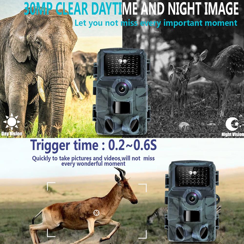 Камера для охотничьих троп, водонепроницаемая камера-детектор наблюдения за следами диких животных, инфракрасное ночное видение, 4k Hd, охотничье снаряжение