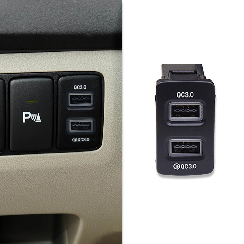 18W Car Charger Dual-USB QC3.0 Fast Charging For Honda Fit CITY CIVIC