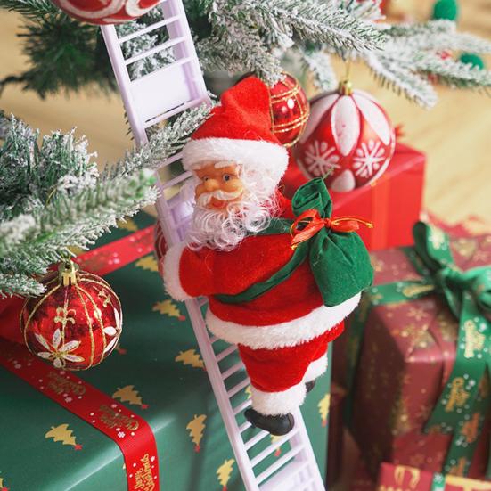 Электрический Санта-Клаус, альпинистская кукла на батарейках, поднимается и спускается на Рождество