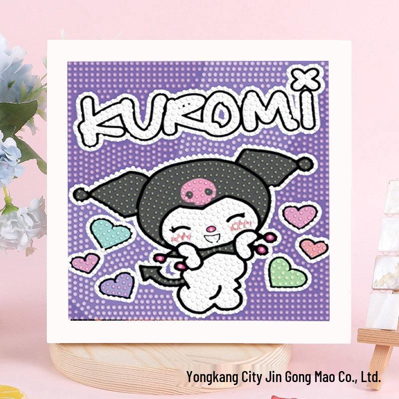 Детская алмазная мозаика Sanrio с наклейками-рамкой - Набор для самостоятельного изготовления, ручная работа, подарок