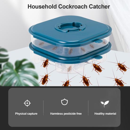 Ловушка для тараканов, прозрачная крышка, широкий вход, пористая конструкция, универсальная приманка на 360 градусов, ящик для ловли тараканов, кухонные принадлежности
