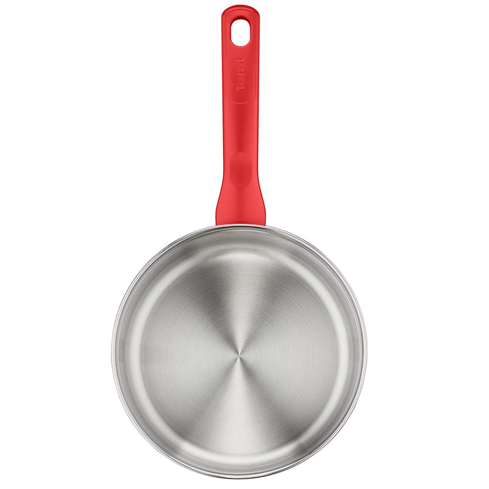 Tefal Индукционная кастрюля из красной нержавеющей стали Edition (16 см, 1,5 л) Можно мыть в посудомоечной машине в духовке без PFOA Silver