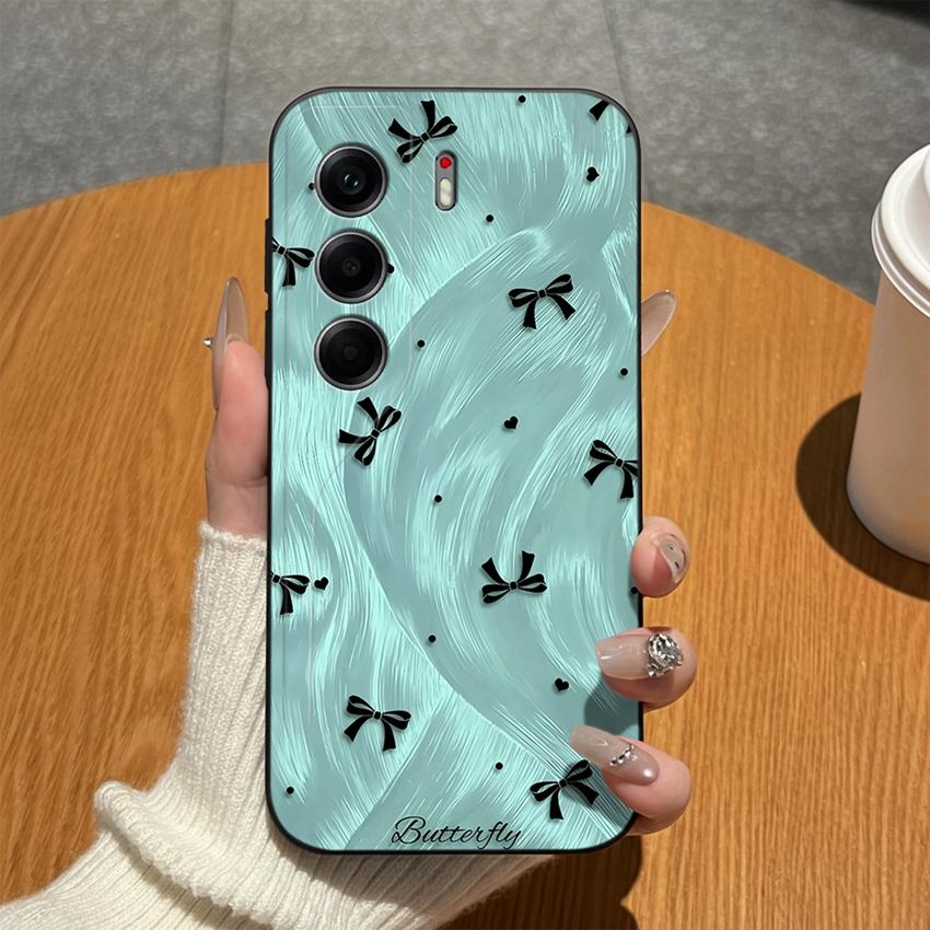 Для Tecno Camon 40 20 19 17 16 15 Pro Premier 18P 16S 17T Чехлы для телефона Матовый силикон Милый бантик Легкие Противоударные чехлы Для Tecno Camon18i Бампер