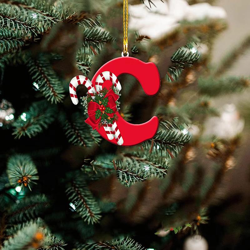 1 шт. Новый, креативный, подвесной, новогодняя елка, алфавит, акрил, плоский, украшение для домашней вечеринки, украшение в подарок