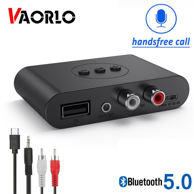 VAORLO Приемник Bluetooth 5,0 U Disk RCA 3,5 мм AUX Jack стерео беспроводной адаптер с микрофоном для усилителя динамика автомобильный аудиопередатчик