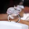 Unique Creative Cute Rabbit Shape Ladies Ring Party Jewelry Zodiac Gift Engagement Anniversary Gift Opening Adjustable Ladies Ring Anniversary Gift