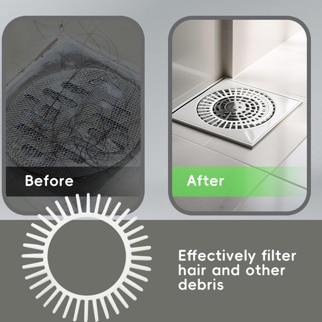 Shower Hair Drain Catcher Wash Basin Drain Strainers Hair Stopper Easy Clean Anti Odor Filter Basket Fast Drainage Bathroom