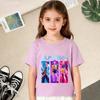 Summer KPop Devil Hunter 3D Digital Printed Children's Clothing Cartoon Loose Casual Fashion Short Sleeved Girls' T-shirt