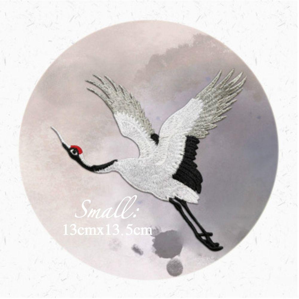 Stickers Crane Birds For Clothing Clothes Decor Embroidered Applique Sew On Patches Embroidery