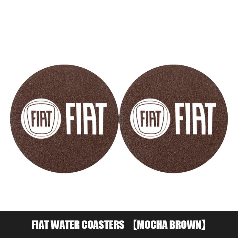 2Pcs Car Coaster PVC Logo Water Cup Pad Anti Slip Mat Accessories For Fiat Abarth 500e Panda Tipo FR Argo Freemont Viaggio Bravo