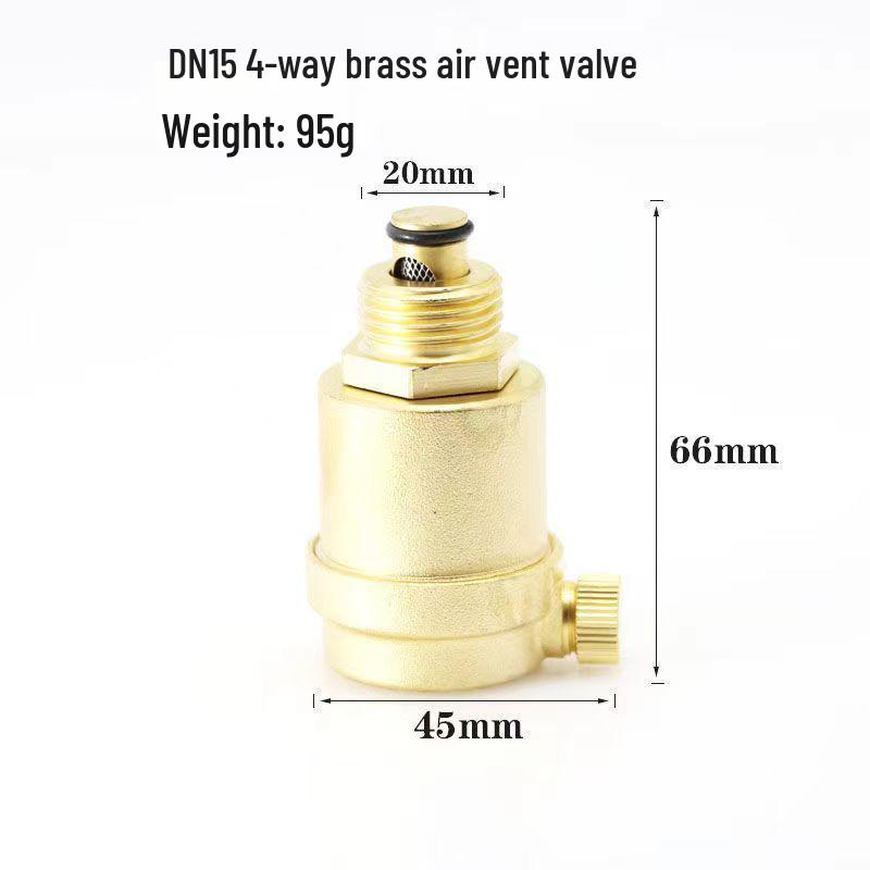 Thickened Brass Automatic Quick Exhaust Valve with Weighted Pointed Vent, Threaded Fittings 1/2", 3/4", 1
