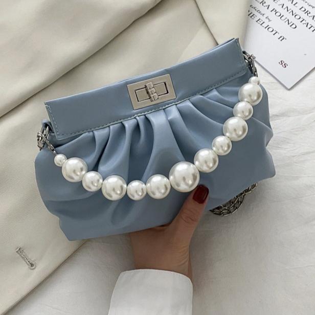 Модная сумка с жемчужной цепочкой, женская сумка через плечо, высококачественная мягкая кожаная женская сумка, модные аксессуары