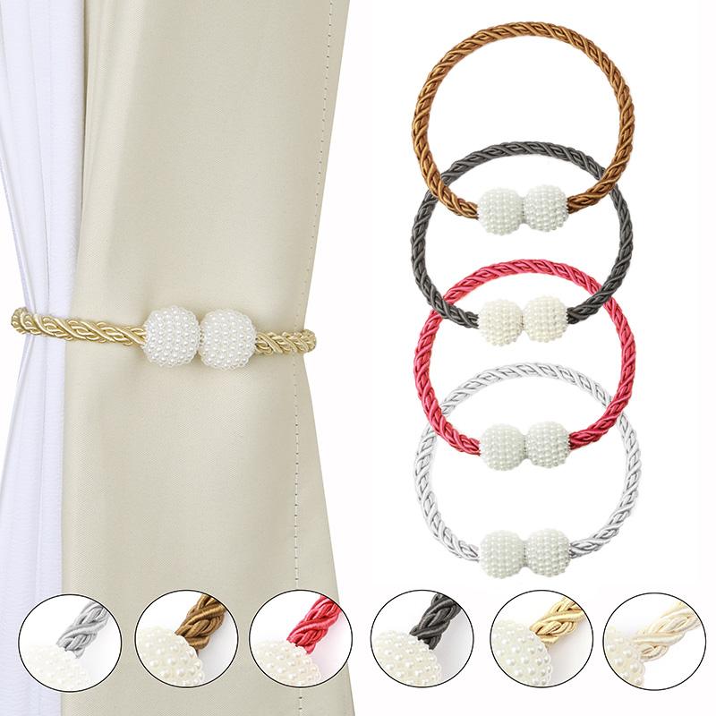 1 шт., магнитный подхват для штор, ремень с жемчугом, подвесной шар, подхваты на спине, пряжка, держатель для веревки, зажим, аксессуары для штор