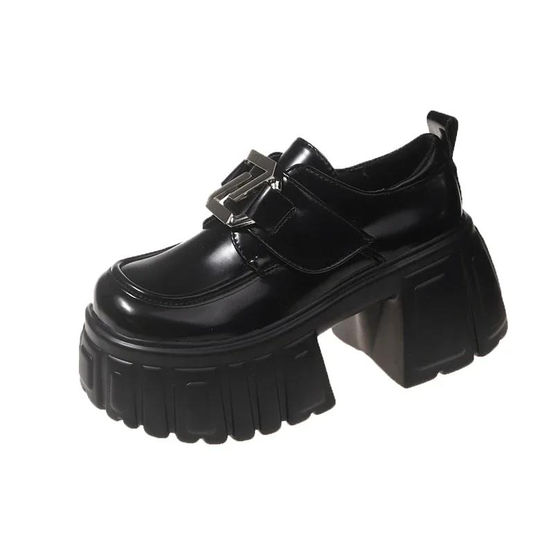 Мода 8,5 см Высокие Каблуки Лоферы Обувь Женская Платформа Роскошная Обувь Осень 2024 Массивные Платье Лолита Туфли Mujer Дизайнерская Обувь Повседневная