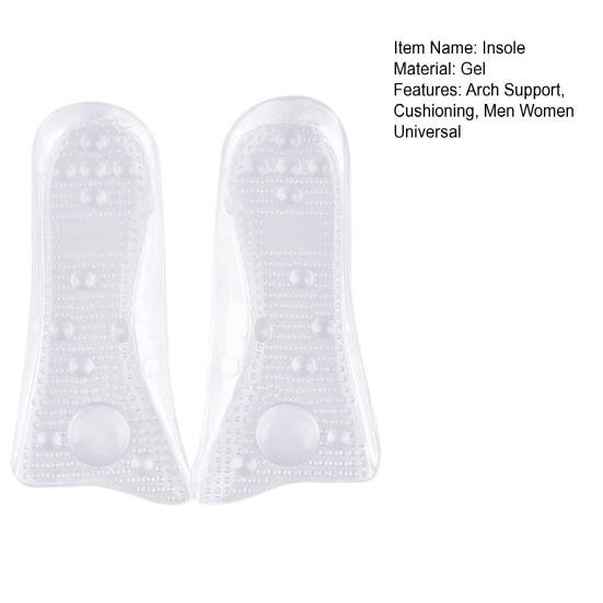 1 пара гелевых стелек для поддержки свода стопы для мужчин и женщин при плоскостопии