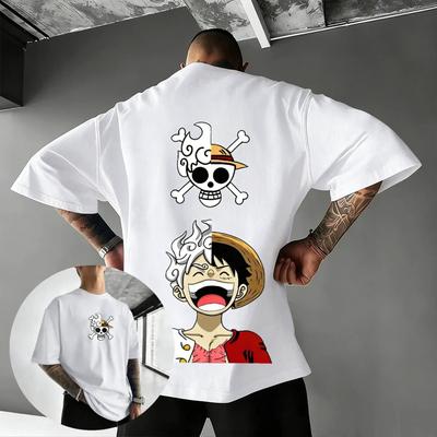One Piece Луффи Эйс Пираты Соломенной Шляпы Графическая Футболка Винтажная Уличная Одежда Футболка с Коротким Рукавом Унисекс Издание 2026