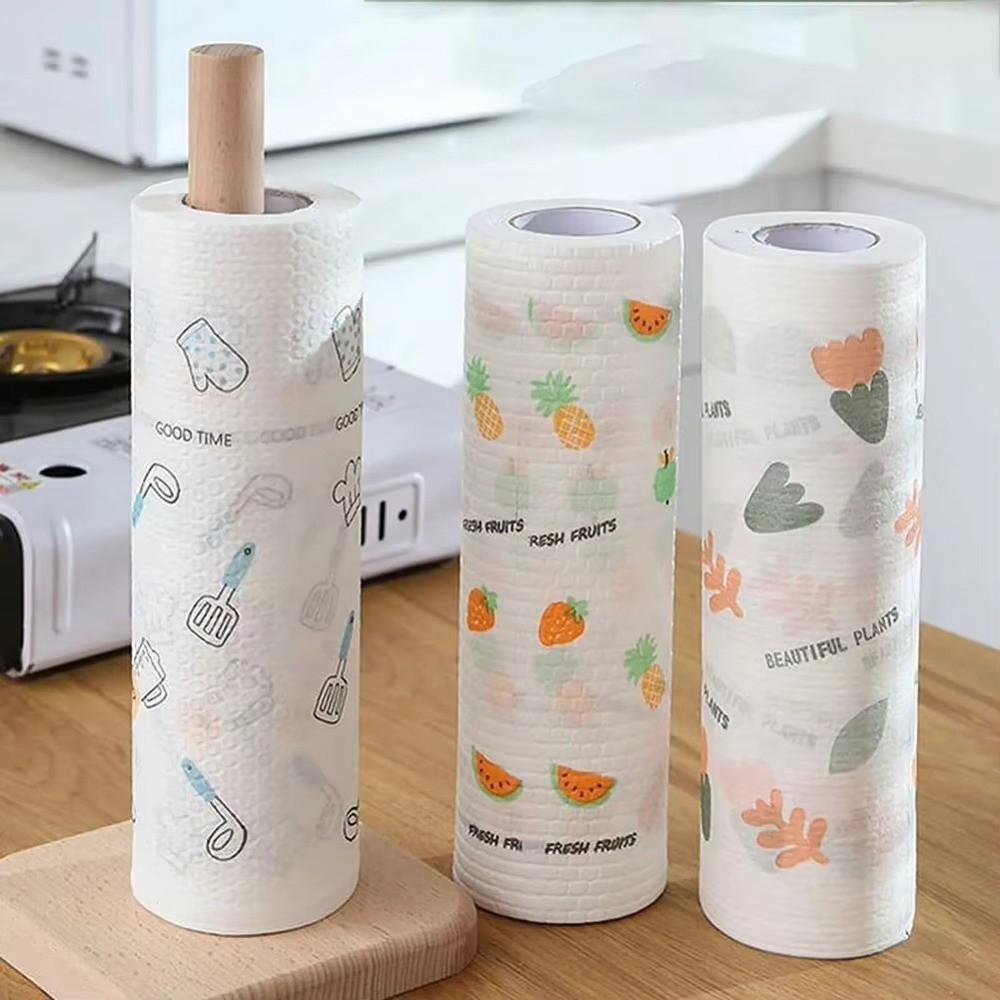 1Roll/30/50/100Sheets Thickened Dish Cleaning Cloth Disposable Lazy Cleaning Rags Home Cleaning