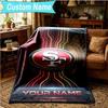 1PC Custom Name Blanket San Francisco football Flannel blankets Patterns Throw Blanket All-Season Soft Gift for Couch, Bed, Camping, Birthday gifts