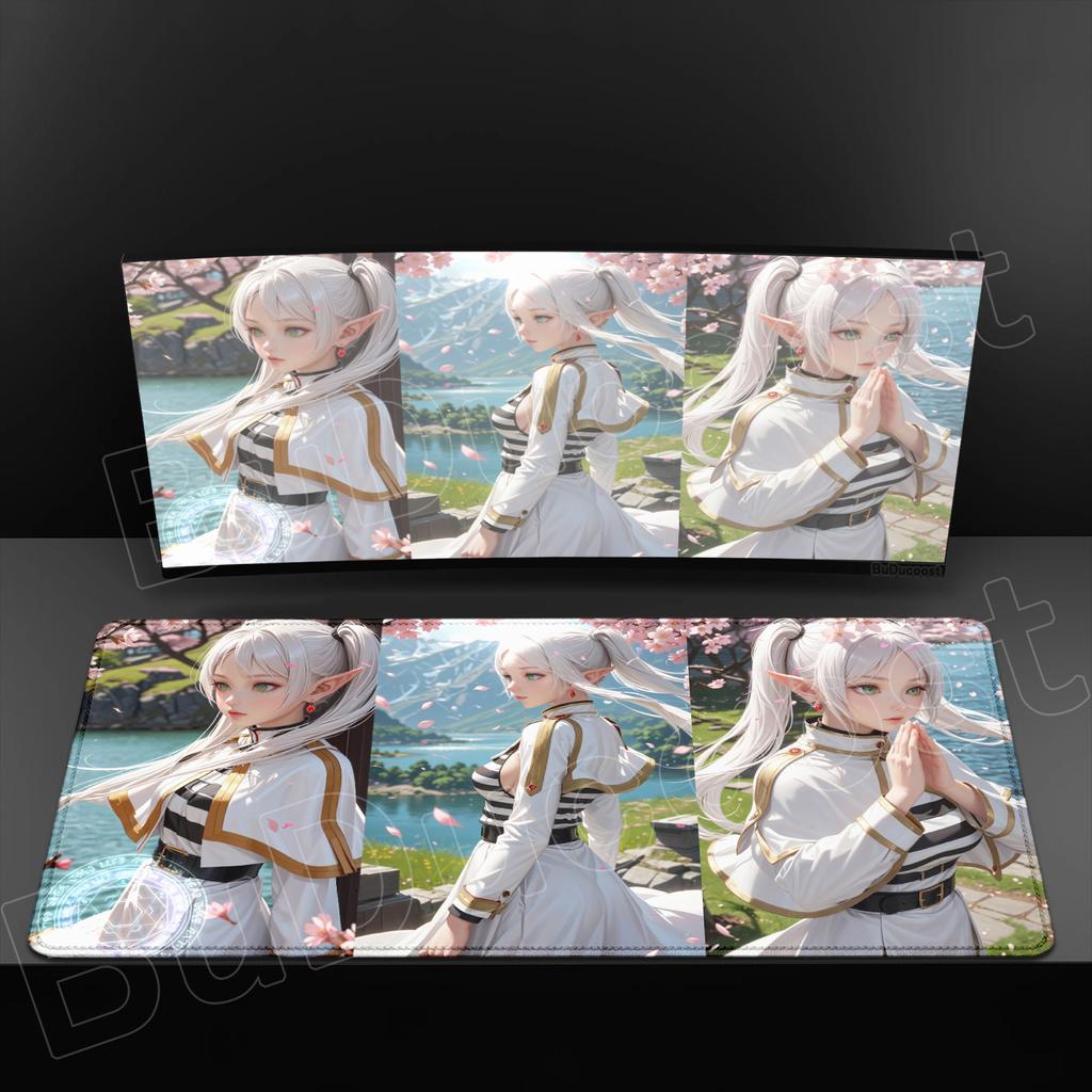 Изысканные обои Аниме Sousou No Frieren Коврик для мыши XXL HD Печать Коврик для мыши Горячий Большой Игровой Нескользящий Резиновый Коврик для мыши Настольный коврик