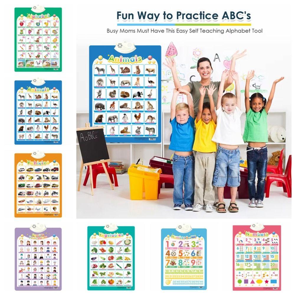 Audio Book Interactive Talking Wall Chart Number Anima Electronic Toddler Alphabet Parent-child